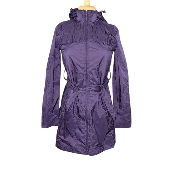 LL Bean Womens Purple Hooded Windbreaker Parka Trail Model Rain Jacket Size XS - Picture 9 of 9